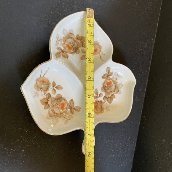 Mitterteich Bavaria Germany 6124 022 leaf shaped floral trinket tidbit dish 8" - Picture 4 of 6